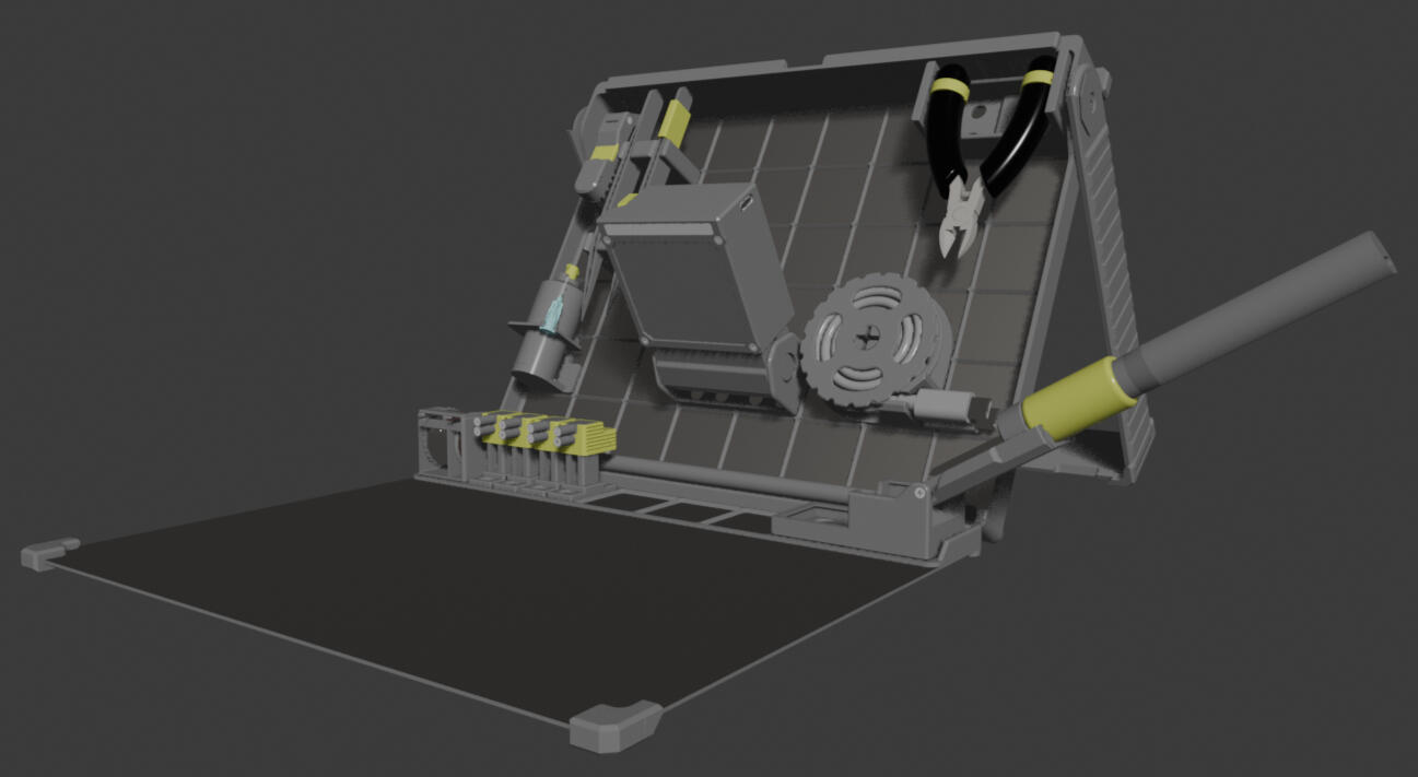 The CAD-file imported into Blender