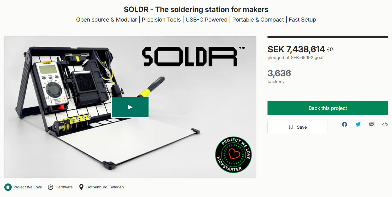 Screenshot from the Kickstarter