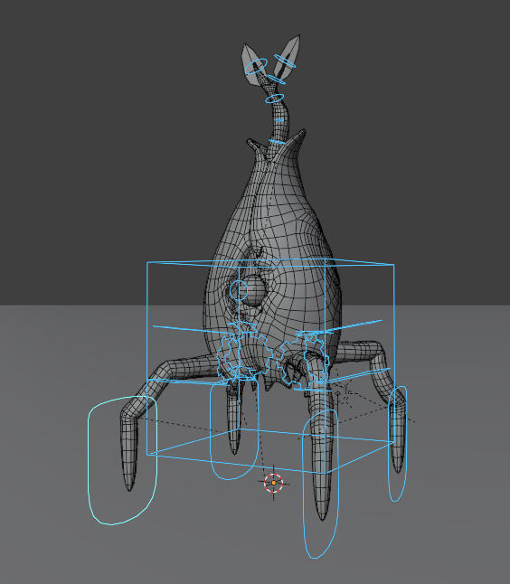 Rig controls in wireframe